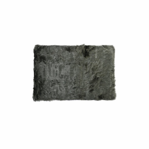 2' X 3' Black Faux Sheepskin Animal Print Washable Area Rug